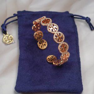 Tory Burch Miller Pavé Cuff Bracelet (Rose Gold)